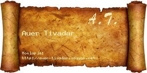 Auer Tivadar névjegykártya