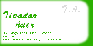 tivadar auer business card